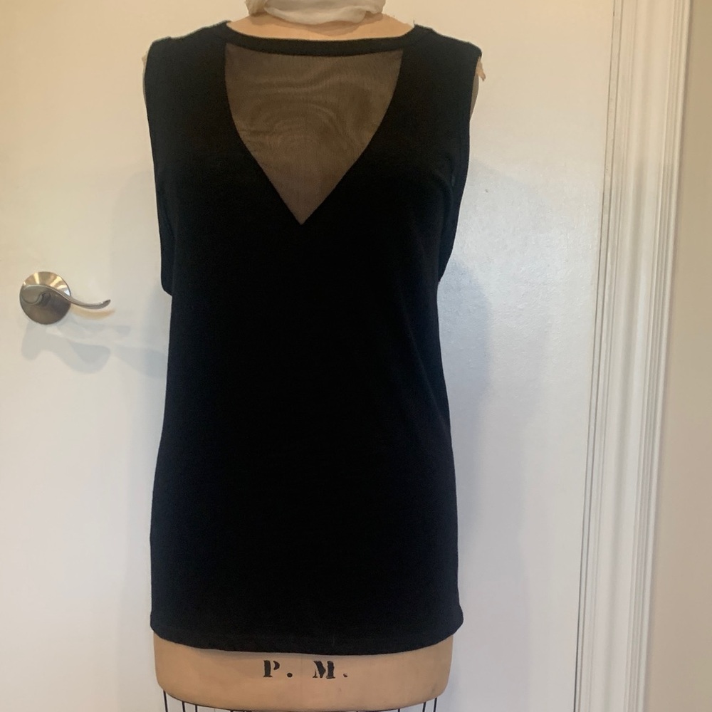Torrid Black Sleeveless Mesh cutout Top